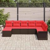  Sjedeća garnitura za vrt 8 kom. Bež Poli ratan Smeđa 297,5 x 187,5 x 85 cm | Shoptok.si