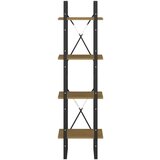 vidaXL Ormarić za knjige s 4 razine smeđi 40 x 30 x 140 cm od borovine | shoptok.hr