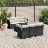vidaXL 7-dijelni set vrtnih sofa od poliratana s jastucima crni | shoptok.hr