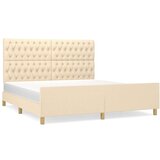 Posteljni okvir z vzglavjem krem 180x200 cm blago, (20904415) | Shoptok.si