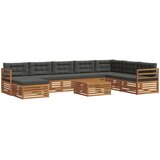  Set vanjskih sofa 9 pcs Prirodna i antracit Čvrsto drvo akacije | shoptok.hr