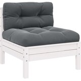  Srednja vrtna sofa s jastucima bijela od masivne borovine | shoptok.hr