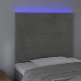  LED uzglavlje svjetlosivo 100x5x118/128 cm baršunasto | shoptok.hr