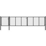 vidaXL vrtna vrata jeklena 500x75 cm antracitna | Shoptok.si