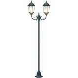 Lampa za vrt na postolju 2-lampe E27 Zelena 220 cm Aluminij | shoptok.hr