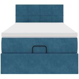 vidaXL Otomanski posteljni okvir z vzmetnico moder 80x200 cm žamet | Shoptok.si