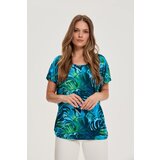 Marisse Blue Floral Pattern Blouse Cene