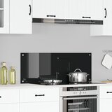 vidaXL Kuhinjska miza Črna Steklo 110 x 40 x 0.6 cm Vzdržljiva | Shoptok.si