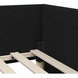  Kutni okvir kreveta s uzglavljem Crna 100 cm x 200 cm tkanina | shoptok.hr