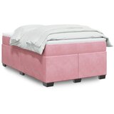 vidaXL Box spring postelja z vzmetnico roza 120x200 cm žamet Cene