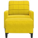 vidaXL Fotelj s stolčkom za noge rumen 60 cm žamet | Shoptok.si
