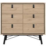 Niska komoda u dekoru hrasta u prirodnoj boji 102x99 cm Ry –