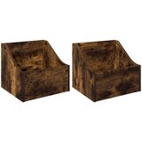  Kutija za LP ploče 2 kom. Dimljeni hrast 37 x 33 x 32 cm | shoptok.hr