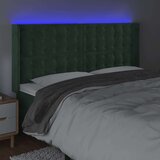  LED uzglavlje tamnozeleno 183 x 16 x 118/128 cm baršunasto | shoptok.hr