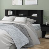  Uzglavlje s ormarićem crno 200 x 18,5 x 104,5 cm | shoptok.hr