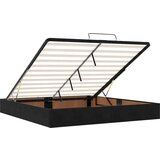 vidaXL Otomanski posteljni okvir z vzmetnico črn 180x200cm žamet | Shoptok.si