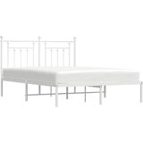  Metalni okvir za krevet s uzglavljem bijeli 140 x 190 cm | shoptok.hr