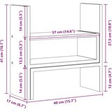  Organizator za stol podesivi bijeli 40 x 17 x 41 cm drveni | shoptok.hr