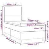  Krevet box spring s madracem LED tamnosivi 80 x 200 cm baršun | shoptok.hr