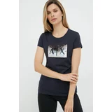 Armani Exchange Bombažen t-shirt mornarsko modra barva