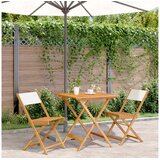 vidaXL 3-dijelni bistro set od tkanine i masivnog drva krem bijelim | shoptok.hr