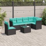 vidaXL 7-dijelni set vrtnih sofa od poliratana s jastucima crni | shoptok.hr