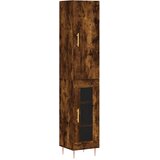 Maison Chic Visoka omara - Komoda - Predalnik dimljeni hrast 34,5x34x180 cm inženirski les, (21720108) Cene