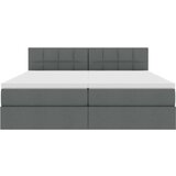  Krevet s od storage Tamno siva 200 x 200 cm Lažna koža - Tamno siva 200 x 200 cm Blok sa kvadratićima | shoptok.hr