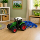 Agricultural Farm Tractor With Cultivator Tillage Unit Green 1:24 | Shoptok.si