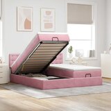 vidaXL Otomanski posteljni okvir z vzmetnicami roza 160x200cm žamet, (21781352) | Shoptok.si