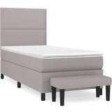 vidaXL Box spring krevet s madracem svjetlosivi 90x190 cm od tkanine | shoptok.hr
