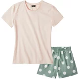 Buffalo Pižama zelena / pastelno roza / bela