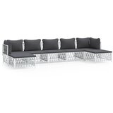 The Living Store Vrtna sedežna garnitura 7-delna z blazinami belo jeklo - Vrtna Sedežna Garnitura, (21422327) | Shoptok.si