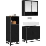  Set namještaja za kupaonicu 3 kom. Crni hrast Crna 35 x 37,5 x 100 cm | Shoptok.si