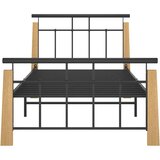  posteljni okvir kovina in trdna hrastovina 100x200 cm, (20606230) | Shoptok.si