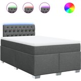 vidaXL Box spring postelja z vzmetnico temno siva 120x200 cm blago, (21261069) Cene