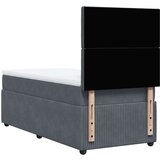Box spring krevet s madracem tamnosivi 90x200 cm baršunasti | shoptok.hr