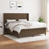  Box spring postelja z vzmetnico temno rjava 160x200 cm blago, (20899134) Cene