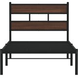  Okvir kreveta bez madraca s uzglavljem boja hrasta 90x200 cm | shoptok.hr