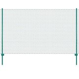 vidaXL žična mrežna ograja s stebrički jeklo 25x2 m zelena | Shoptok.si