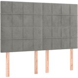  s oprugama i madracem svjetlosivi 140x200 cm baršunasti | shoptok.hr