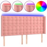  Uzglavlje ružičasto 203x16x118/128 cm baršunasto | shoptok.hr