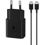 Samsung Originalni stenski polnilec (EP-T1510XBEGEU) - Hitro polnjenje Type-C 15W s kablom Type-C - Črn | Shoptok.si