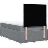 vidaXL Boxspring postelja z vzmetnico svetlo siva 120x190 cm blago | Shoptok.si
