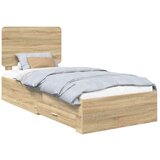  Okvir za krevet s uzglavljem Sonoma hrast 90 x 200 cm | shoptok.hr