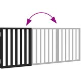  Vrata za pse s 3 panela sklopiva crna 150 cm od drva topole | Eponuda.com