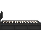  Okvir za krevet Crna 90 x 200 cm Čvrsto borovo drvo | shoptok.hr
