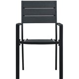  Vrtne stolice 4 kom crne HDPE s izgledom drva | shoptok.hr