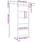  Klizna vrata Prirodna 90 x 208 cm Masivna borovina | shoptok.hr
