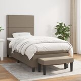 The Living Store Box spring postelja z vzmetnico taupe 80x200 cm blago - Box Spring Postelja, (21513214) Cene